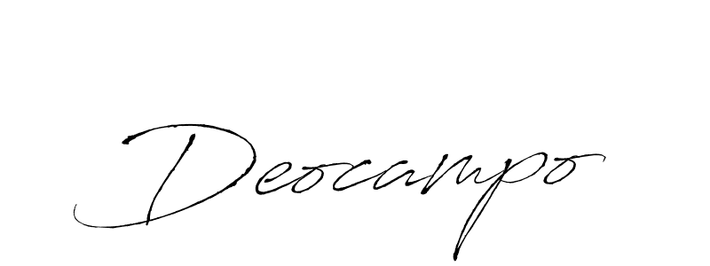 Make a beautiful signature design for name Deocampo. With this signature (Antro_Vectra) style, you can create a handwritten signature for free. Deocampo signature style 6 images and pictures png