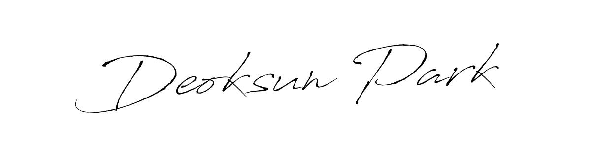 You should practise on your own different ways (Antro_Vectra) to write your name (Deoksun Park) in signature. don't let someone else do it for you. Deoksun Park signature style 6 images and pictures png