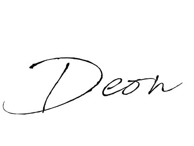 Design your own signature with our free online signature maker. With this signature software, you can create a handwritten (Antro_Vectra) signature for name Deon. Deon signature style 6 images and pictures png