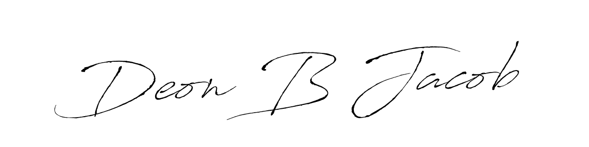 How to make Deon B Jacob name signature. Use Antro_Vectra style for creating short signs online. This is the latest handwritten sign. Deon B Jacob signature style 6 images and pictures png