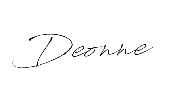 Use a signature maker to create a handwritten signature online. With this signature software, you can design (Antro_Vectra) your own signature for name Deonne. Deonne signature style 6 images and pictures png