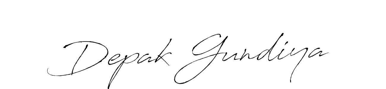 Depak Gundiya stylish signature style. Best Handwritten Sign (Antro_Vectra) for my name. Handwritten Signature Collection Ideas for my name Depak Gundiya. Depak Gundiya signature style 6 images and pictures png