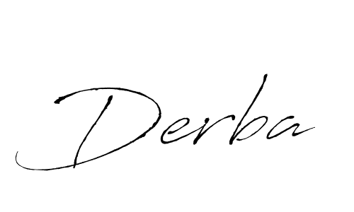 Design your own signature with our free online signature maker. With this signature software, you can create a handwritten (Antro_Vectra) signature for name Derba. Derba signature style 6 images and pictures png