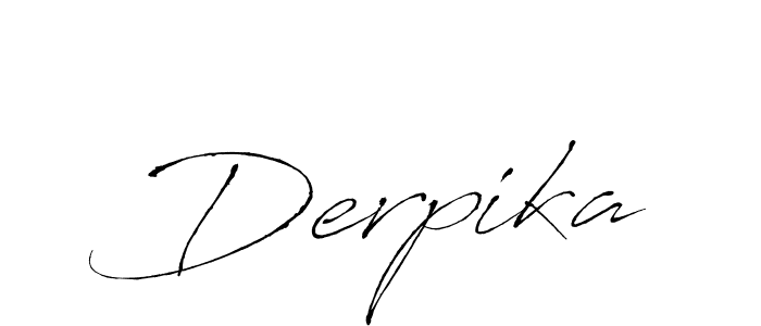 Make a beautiful signature design for name Derpika. With this signature (Antro_Vectra) style, you can create a handwritten signature for free. Derpika signature style 6 images and pictures png