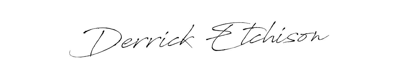 The best way (Antro_Vectra) to make a short signature is to pick only two or three words in your name. The name Derrick Etchison include a total of six letters. For converting this name. Derrick Etchison signature style 6 images and pictures png