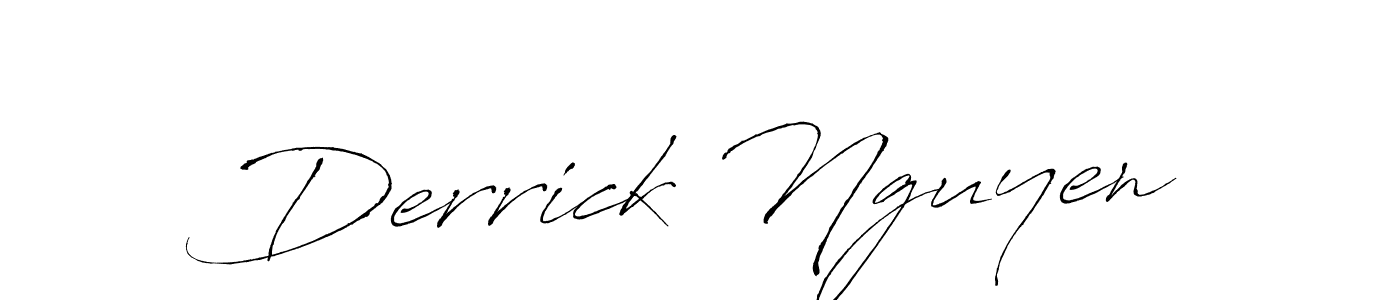 How to make Derrick Nguyen name signature. Use Antro_Vectra style for creating short signs online. This is the latest handwritten sign. Derrick Nguyen signature style 6 images and pictures png