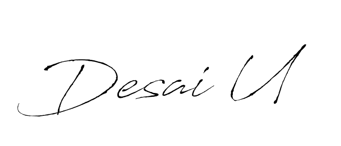 Similarly Antro_Vectra is the best handwritten signature design. Signature creator online .You can use it as an online autograph creator for name Desai U. Desai U signature style 6 images and pictures png