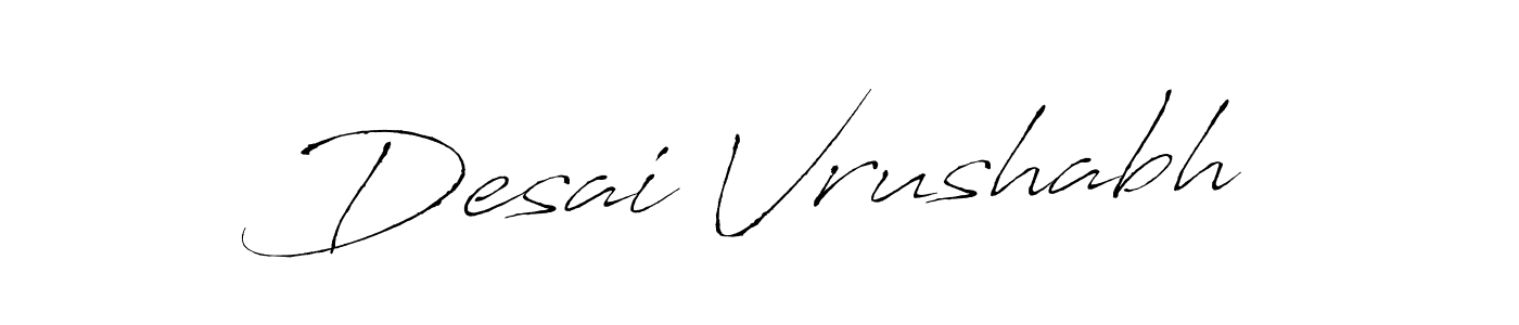 Antro_Vectra is a professional signature style that is perfect for those who want to add a touch of class to their signature. It is also a great choice for those who want to make their signature more unique. Get Desai Vrushabh name to fancy signature for free. Desai Vrushabh signature style 6 images and pictures png