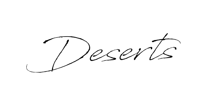 Create a beautiful signature design for name Deserts. With this signature (Antro_Vectra) fonts, you can make a handwritten signature for free. Deserts signature style 6 images and pictures png