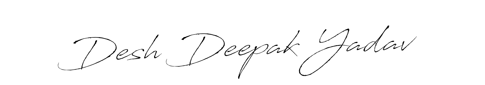 How to make Desh Deepak Yadav name signature. Use Antro_Vectra style for creating short signs online. This is the latest handwritten sign. Desh Deepak Yadav signature style 6 images and pictures png