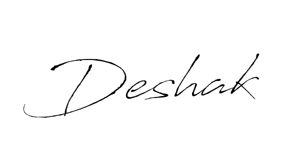 Make a beautiful signature design for name Deshak. With this signature (Antro_Vectra) style, you can create a handwritten signature for free. Deshak signature style 6 images and pictures png