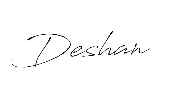 Use a signature maker to create a handwritten signature online. With this signature software, you can design (Antro_Vectra) your own signature for name Deshan. Deshan signature style 6 images and pictures png