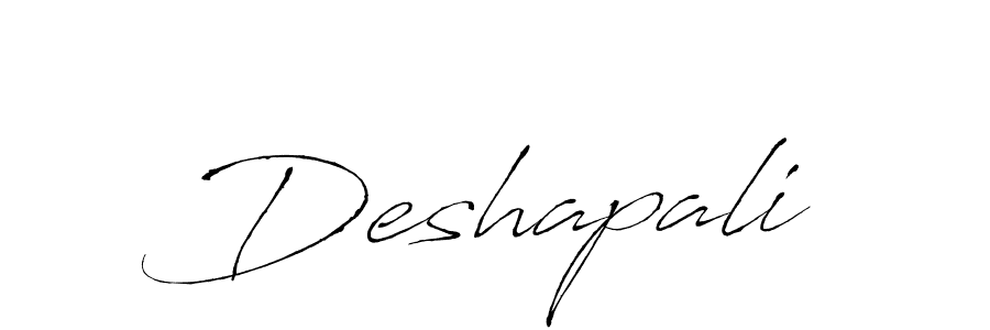 Design your own signature with our free online signature maker. With this signature software, you can create a handwritten (Antro_Vectra) signature for name Deshapali. Deshapali signature style 6 images and pictures png