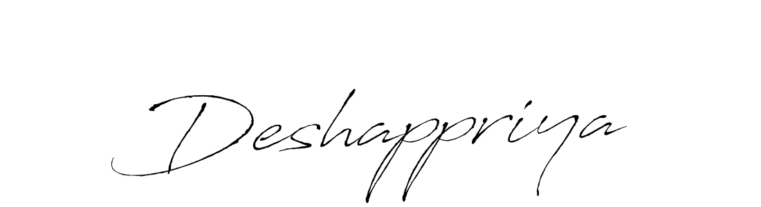 Design your own signature with our free online signature maker. With this signature software, you can create a handwritten (Antro_Vectra) signature for name Deshappriya. Deshappriya signature style 6 images and pictures png