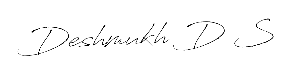 The best way (Antro_Vectra) to make a short signature is to pick only two or three words in your name. The name Deshmukh D S include a total of six letters. For converting this name. Deshmukh D S signature style 6 images and pictures png