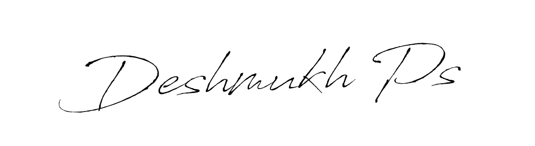 How to make Deshmukh Ps name signature. Use Antro_Vectra style for creating short signs online. This is the latest handwritten sign. Deshmukh Ps signature style 6 images and pictures png