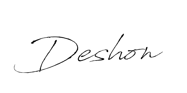 Deshon stylish signature style. Best Handwritten Sign (Antro_Vectra) for my name. Handwritten Signature Collection Ideas for my name Deshon. Deshon signature style 6 images and pictures png