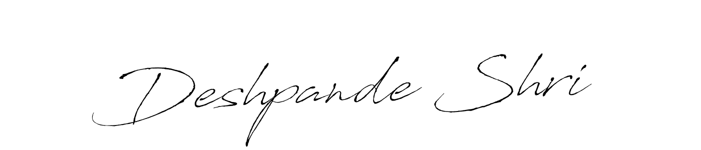 Design your own signature with our free online signature maker. With this signature software, you can create a handwritten (Antro_Vectra) signature for name Deshpande Shri. Deshpande Shri signature style 6 images and pictures png