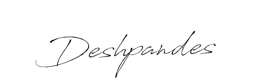 Create a beautiful signature design for name Deshpandes. With this signature (Antro_Vectra) fonts, you can make a handwritten signature for free. Deshpandes signature style 6 images and pictures png