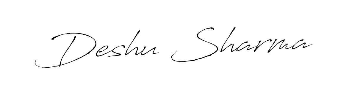 How to make Deshu Sharma name signature. Use Antro_Vectra style for creating short signs online. This is the latest handwritten sign. Deshu Sharma signature style 6 images and pictures png