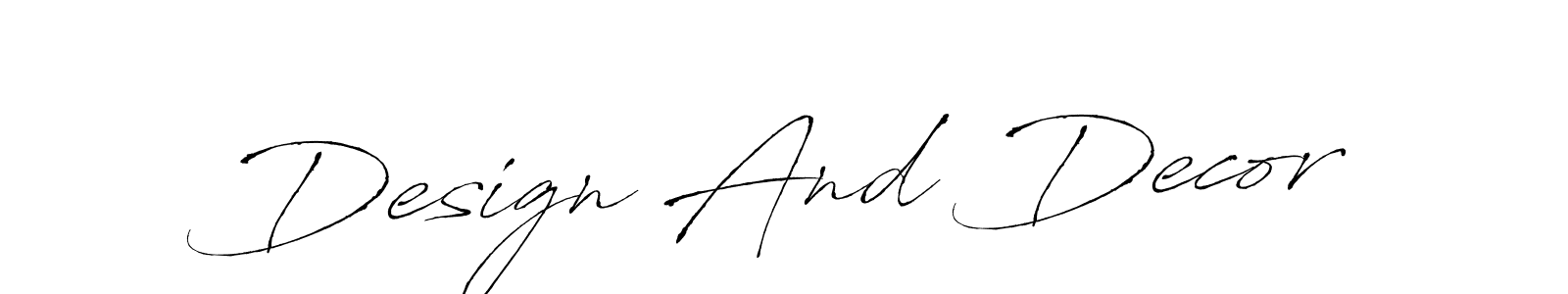 How to make Design And Decor signature? Antro_Vectra is a professional autograph style. Create handwritten signature for Design And Decor name. Design And Decor signature style 6 images and pictures png
