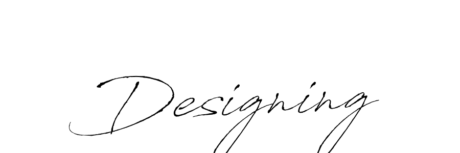 Create a beautiful signature design for name Designing. With this signature (Antro_Vectra) fonts, you can make a handwritten signature for free. Designing signature style 6 images and pictures png