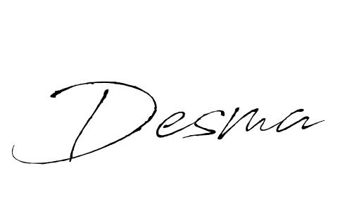 Use a signature maker to create a handwritten signature online. With this signature software, you can design (Antro_Vectra) your own signature for name Desma. Desma signature style 6 images and pictures png