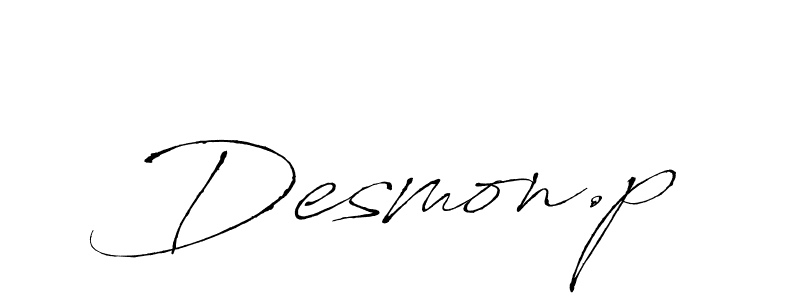 Make a beautiful signature design for name Desmon.p. With this signature (Antro_Vectra) style, you can create a handwritten signature for free. Desmon.p signature style 6 images and pictures png