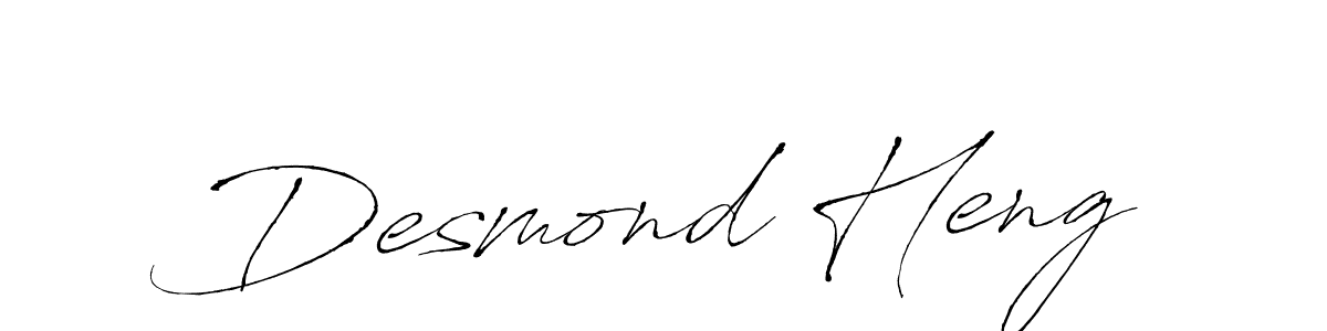 The best way (Antro_Vectra) to make a short signature is to pick only two or three words in your name. The name Desmond Heng include a total of six letters. For converting this name. Desmond Heng signature style 6 images and pictures png