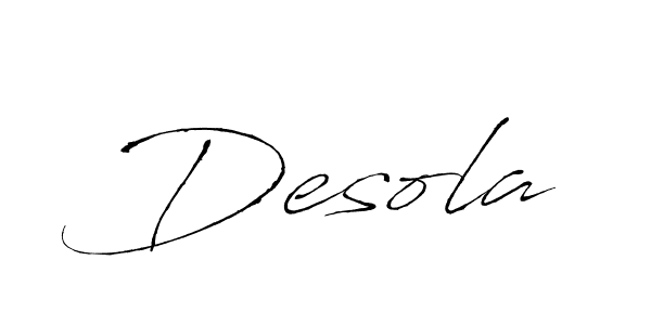 Make a beautiful signature design for name Desola. With this signature (Antro_Vectra) style, you can create a handwritten signature for free. Desola signature style 6 images and pictures png