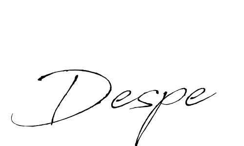 Use a signature maker to create a handwritten signature online. With this signature software, you can design (Antro_Vectra) your own signature for name Despe. Despe signature style 6 images and pictures png