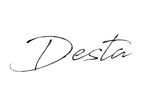Use a signature maker to create a handwritten signature online. With this signature software, you can design (Antro_Vectra) your own signature for name Desta. Desta signature style 6 images and pictures png