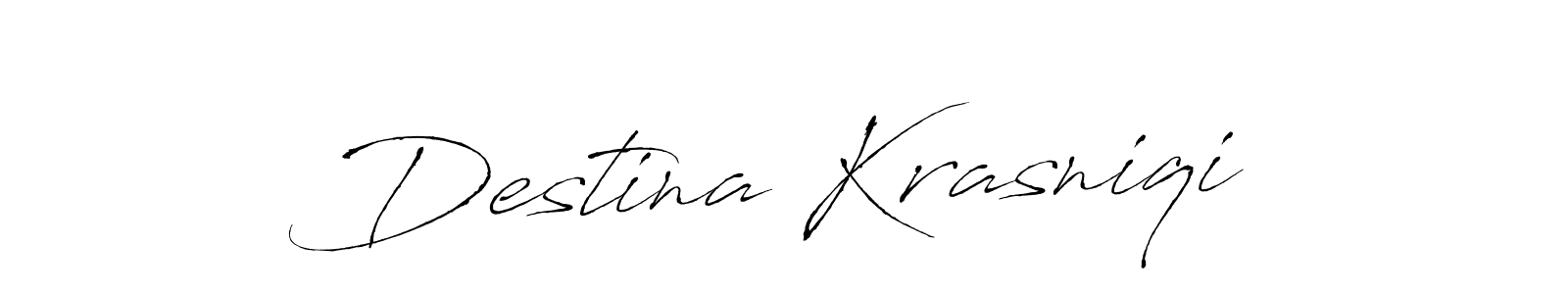 This is the best signature style for the Destina Krasniqi name. Also you like these signature font (Antro_Vectra). Mix name signature. Destina Krasniqi signature style 6 images and pictures png
