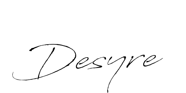 The best way (Antro_Vectra) to make a short signature is to pick only two or three words in your name. The name Desyre include a total of six letters. For converting this name. Desyre signature style 6 images and pictures png