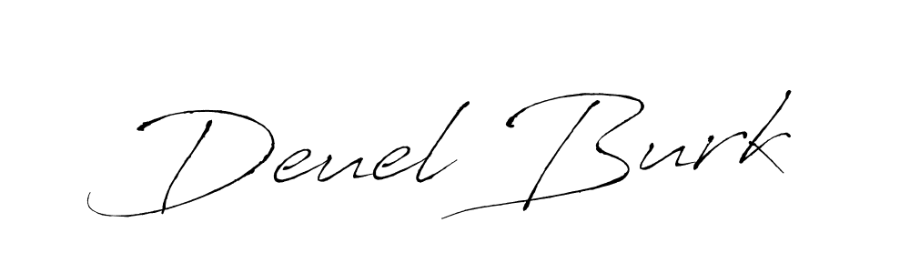 Deuel Burk stylish signature style. Best Handwritten Sign (Antro_Vectra) for my name. Handwritten Signature Collection Ideas for my name Deuel Burk. Deuel Burk signature style 6 images and pictures png