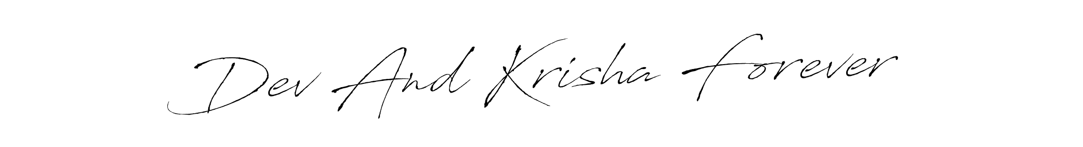 How to make Dev And Krisha Forever name signature. Use Antro_Vectra style for creating short signs online. This is the latest handwritten sign. Dev And Krisha Forever signature style 6 images and pictures png