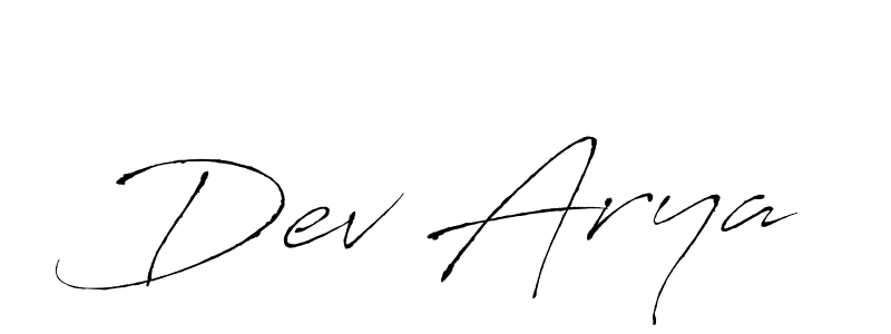 The best way (Antro_Vectra) to make a short signature is to pick only two or three words in your name. The name Dev Arya include a total of six letters. For converting this name. Dev Arya signature style 6 images and pictures png