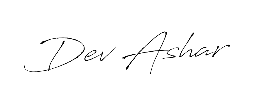 Make a beautiful signature design for name Dev Ashar. With this signature (Antro_Vectra) style, you can create a handwritten signature for free. Dev Ashar signature style 6 images and pictures png