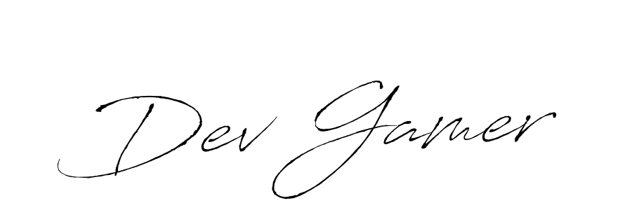 Create a beautiful signature design for name Dev Gamer. With this signature (Antro_Vectra) fonts, you can make a handwritten signature for free. Dev Gamer signature style 6 images and pictures png