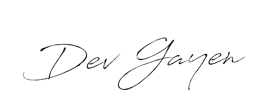 Design your own signature with our free online signature maker. With this signature software, you can create a handwritten (Antro_Vectra) signature for name Dev Gayen. Dev Gayen signature style 6 images and pictures png