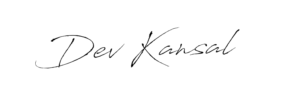 Antro_Vectra is a professional signature style that is perfect for those who want to add a touch of class to their signature. It is also a great choice for those who want to make their signature more unique. Get Dev Kansal name to fancy signature for free. Dev Kansal signature style 6 images and pictures png