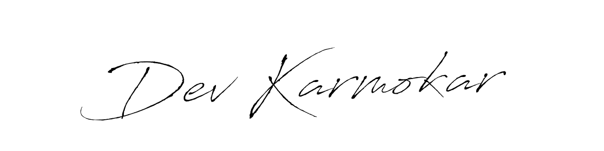 How to make Dev Karmokar name signature. Use Antro_Vectra style for creating short signs online. This is the latest handwritten sign. Dev Karmokar signature style 6 images and pictures png