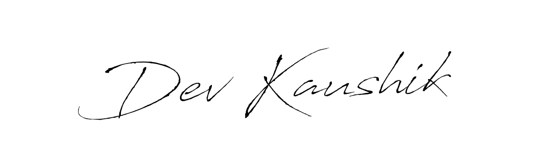 How to make Dev Kaushik name signature. Use Antro_Vectra style for creating short signs online. This is the latest handwritten sign. Dev Kaushik signature style 6 images and pictures png