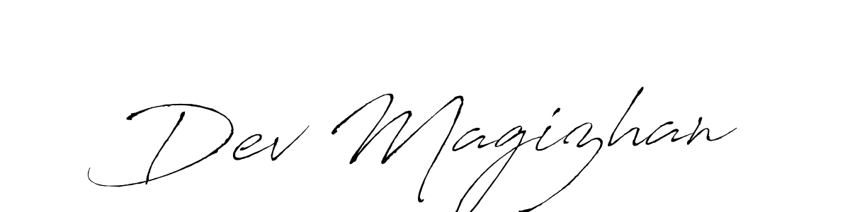 Use a signature maker to create a handwritten signature online. With this signature software, you can design (Antro_Vectra) your own signature for name Dev Magizhan. Dev Magizhan signature style 6 images and pictures png