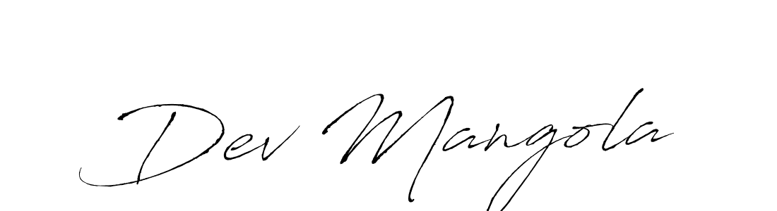 Similarly Antro_Vectra is the best handwritten signature design. Signature creator online .You can use it as an online autograph creator for name Dev Mangola. Dev Mangola signature style 6 images and pictures png