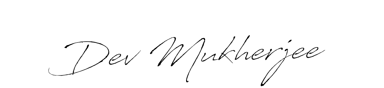 How to make Dev Mukherjee name signature. Use Antro_Vectra style for creating short signs online. This is the latest handwritten sign. Dev Mukherjee signature style 6 images and pictures png