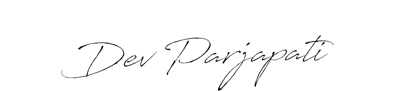 Antro_Vectra is a professional signature style that is perfect for those who want to add a touch of class to their signature. It is also a great choice for those who want to make their signature more unique. Get Dev Parjapati name to fancy signature for free. Dev Parjapati signature style 6 images and pictures png