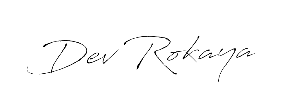 Design your own signature with our free online signature maker. With this signature software, you can create a handwritten (Antro_Vectra) signature for name Dev Rokaya. Dev Rokaya signature style 6 images and pictures png