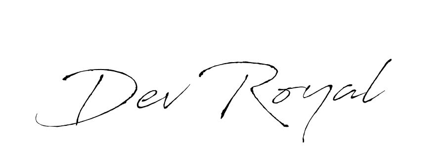 Dev Royal stylish signature style. Best Handwritten Sign (Antro_Vectra) for my name. Handwritten Signature Collection Ideas for my name Dev Royal. Dev Royal signature style 6 images and pictures png