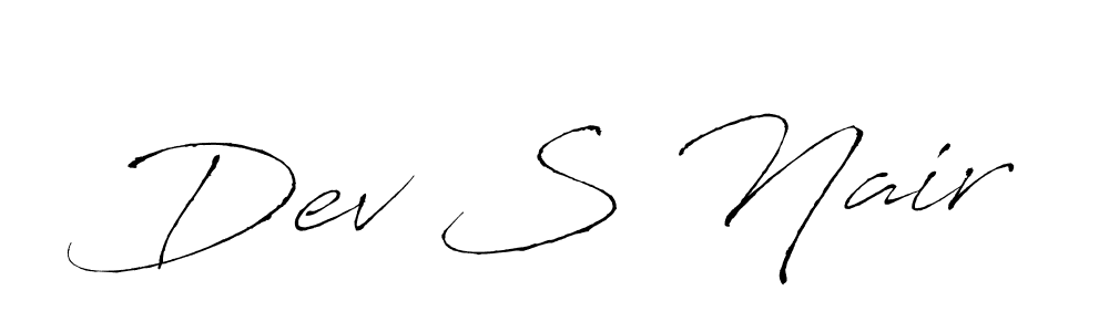 Use a signature maker to create a handwritten signature online. With this signature software, you can design (Antro_Vectra) your own signature for name Dev S Nair. Dev S Nair signature style 6 images and pictures png